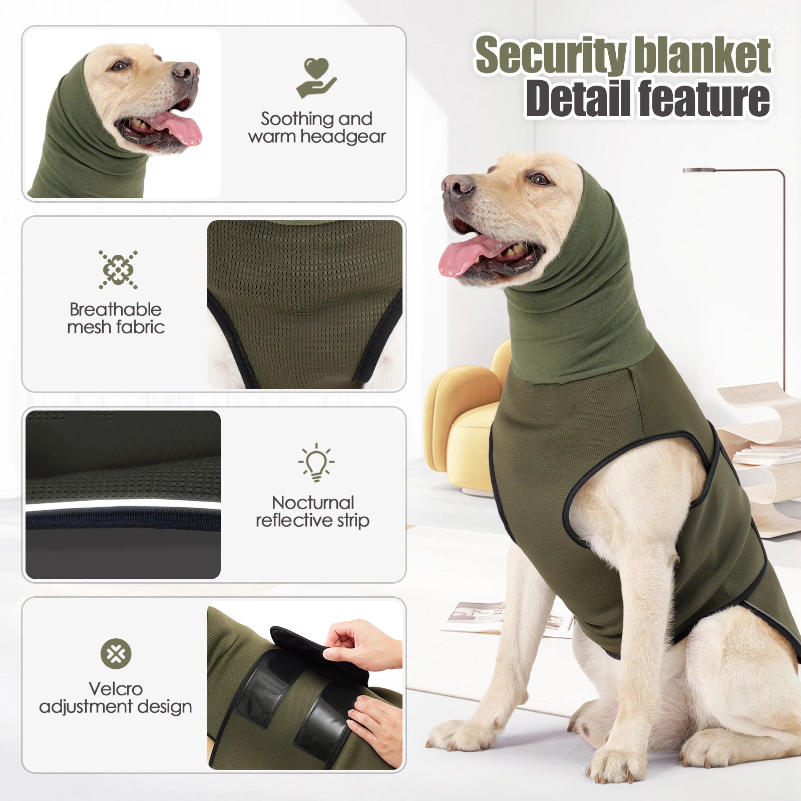 Dog anxiety vest calming jacket for thunder and fireworks - Paw Daily Store