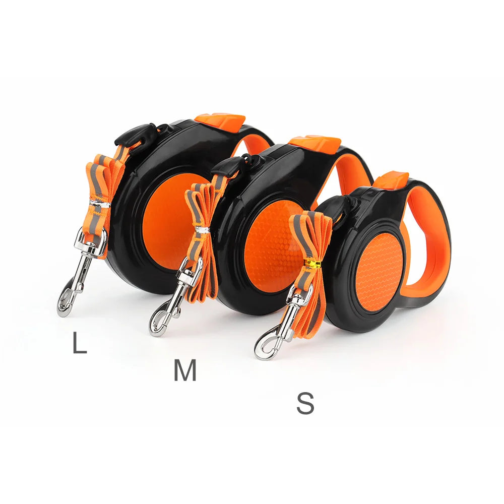 Retractable dog leash length options