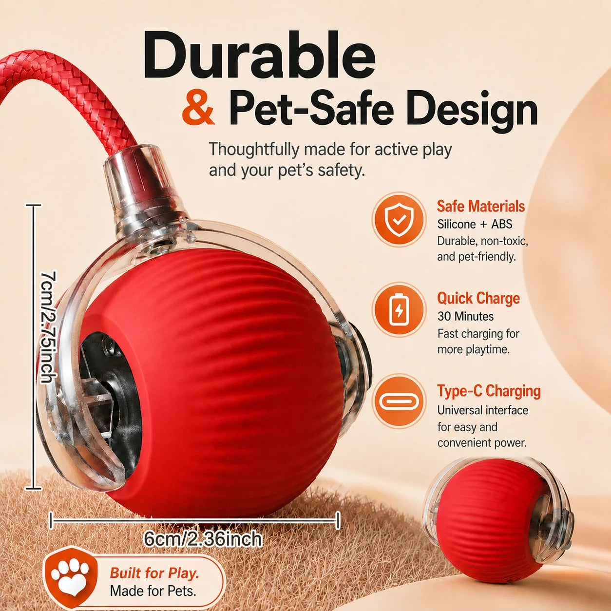 Cat ball toy in green color variant